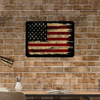 Retro Metal Tin Sign Wall Decoration with American Flag Pattern, Used for Bar Home Living Room Decoration 12 X 8 Inches