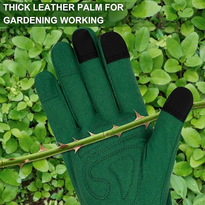 Long Gardening Gloves for Women Thorn Proof Leather Garden Gloves Breathable Working Gloves for Women Yard Outdoor
