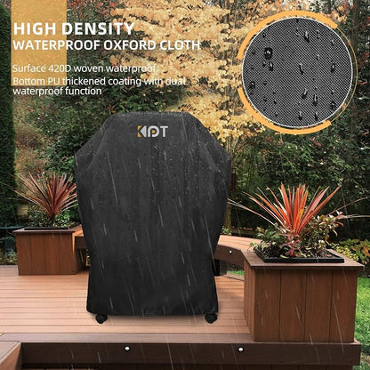 KPT 30 Inch Grill Cover for Outdoor Grill - Heavy Duty Waterproof 420D BBQ Cover with Hook, Air Vent, Buckle - Gas Grill Cover, UV & Fade Resistant, BBQ Grill Cover for Weber, Nexgrill, Char Broil