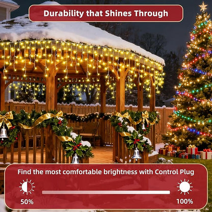 1620 LED Christmas Lights Outdoor 164 FT with 360Drops, Christmas Decorations Hanging Lights 12 Modes, Dimmable Fairy String Lights for Wedding Party Holiday Winter Wonderland Decor Warm White