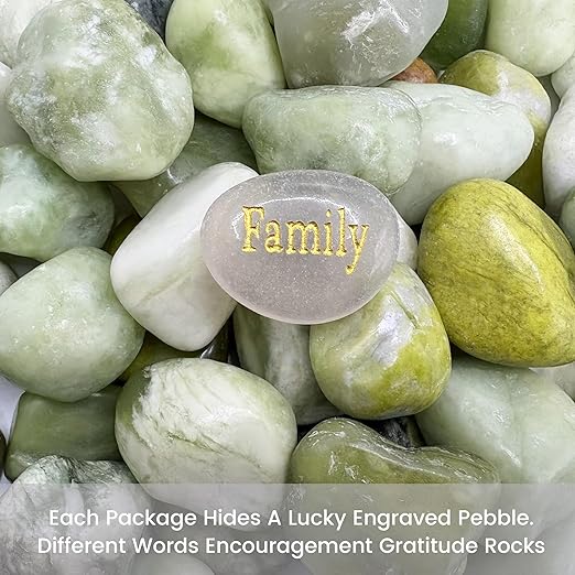SIDONG 10 LB Jade Pebbles, 1.2-2Inch Natural Decorative Polished Jade Stones, Jade River Rocks for Succulents, Cactus, Vases, Indoor Plants, Garden Landscaping, Bamboo
