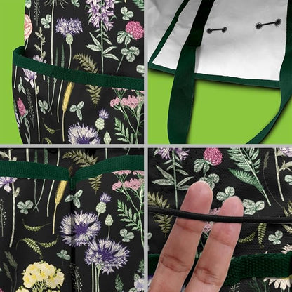 Daisy Flowers Garden Tool Bag - Waterproof Garden Tote with 8 Pockets, Large Storage Home Organizer Gardening Tool Oxford Bag for Garden Tools Kits Holder, Ideal Outdoor Gardening Gift for Women & Men