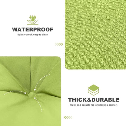 Porch Swing Cushions,Outdoor Cushions 3 Seater Replacement with Backrest, Waterproof Thickened Bench Cushion with Ties for Porch, Patio,Outdoor, Backyard and Garden (Grass Green 60 * 40 in)