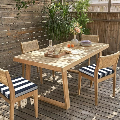 LVTXIII Outdoor Chair Cushions 18.5"x16"x2" Pack of 4, Water-Repellent Square Corner Memory Foam Seat Cushions with Ties for Garden Patio Furniture, Cabana Navy
