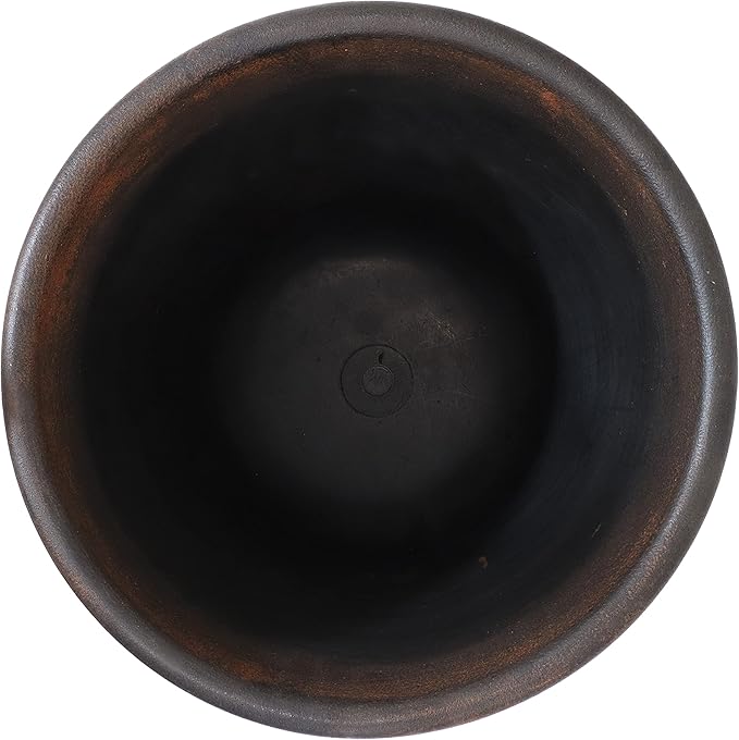 Sunnydaze 13-Inch Laurel Large Plant Pot - Polyresin Round Outdoor Planter with Drillable Drainage Holes - 4 Pack - Rust