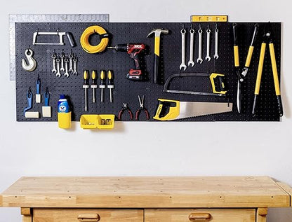 WallPeg Pegboard Kit - 4 Each 24"x16" Peg Board Panels - Made in USA - Mounted Size is 64" x 24" Pegboards Wall Organizer for Walls Home, Garage Tool Storage, Office Organization, Kitchen, Craft Room