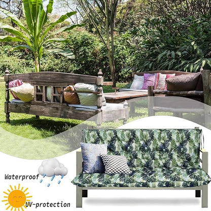 Replacement Cushions for Swing, Swing Cushions 3 Seater Replacement, Waterproof Thicken Washable Pad Cushion for Outdoor Indoor Furniture Swing Patio (Palm Leaves, 40x60 inch)