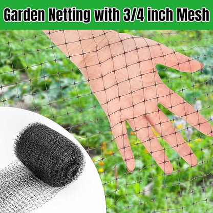 NONMON Bird Netting 5 x 100 FT Heavy Duty Garden Netting Deer Fence Netting Pest Barrier for Protect Fruit Trees, Plants and Vegetables Against Birds, Deer, Squirrels, Black - 2 Pack