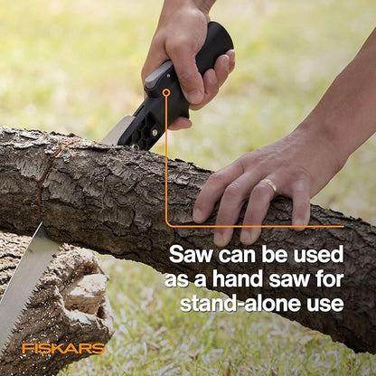 Fiskars XtendControl Extendable Tree Pruner (14 ft), Pole Saw, Adjustable Branch Trimmer with 15" X2 Hook Bill Saw, 3-6 ft & 4-8 ft Extension Poles, and Secure Locking System for Precision Cutting