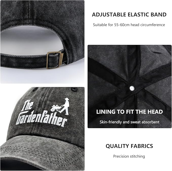 Gardening Gifts for Men, Gardening Hat for Gardeners Men, Adjustable Washed Cotton Baseball Cap