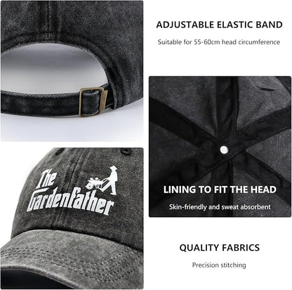 Gardening Gifts for Men, Gardening Hat for Gardeners Men, Adjustable Washed Cotton Baseball Cap