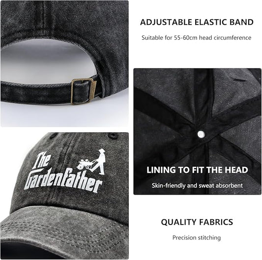Gardening Gifts for Men, Gardening Hat for Gardeners Men, Adjustable Washed Cotton Baseball Cap