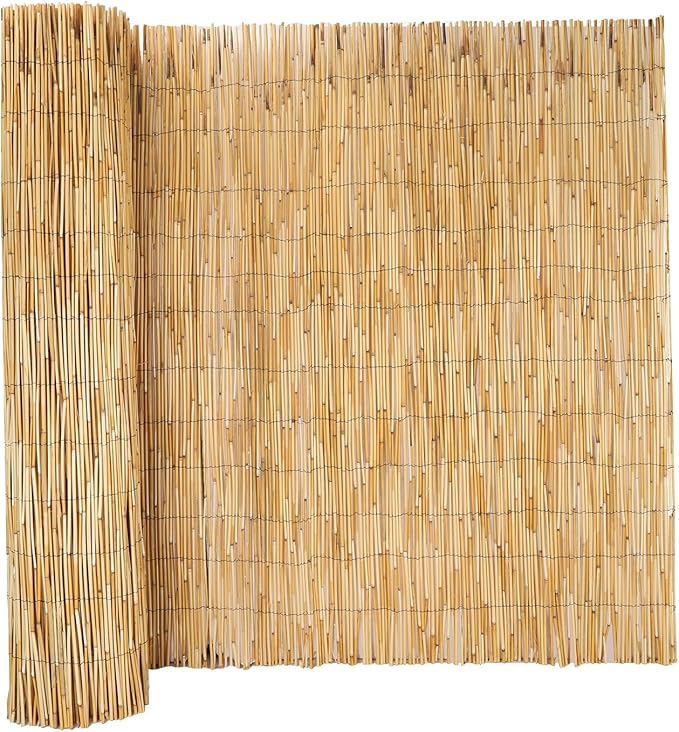 Natural Reed Fencing, Reed Screen Curtain Eco-Friendly for Garden,Balcony,Outdoor,Backyard Patio Decors Fence Rolls-4FT x 13FT （1.2m x 4m Approx）