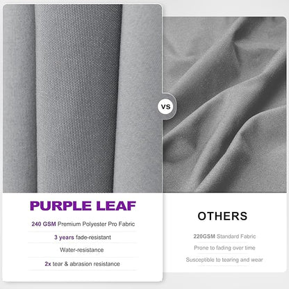 PURPLE LEAF 11' X 8' Swivel Outdoor Patio Aluminum Umbrella with Base Left-right Tilting Cantilever Offset Umbrella with UV Resistant Heavy Duty Fabric for Deck Pool Patio Backyard, Pebble Grey