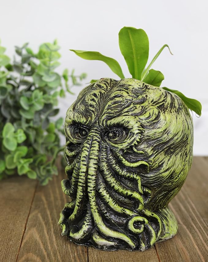 Toy Vault Cthulhu Planter Pot (5-Inch); Mini Monster Resin Planter Inspired by H.P. Lovecraft
