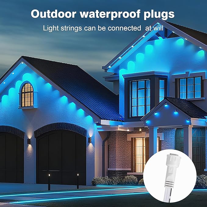 148FT Permanent Smart Outdoor Lights,App Control 54 LEDs IP67 Waterproof, Color Changing Eave Lighting with Remote, Works with Alexa for Christmas, Halloween, Party, Daily Decor