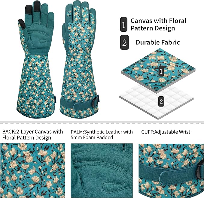 Thorn-proof Gardening and Garden Gloves,Durable Long Rose Yard Work Glove,Gifts for Men Women,Touchscreen