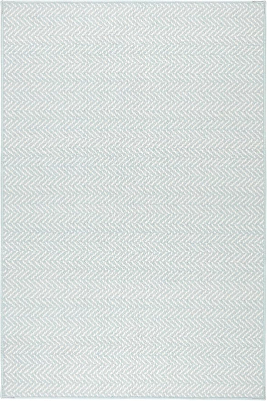 Dash & Albert Herringbone Navy Machine Washable Rug, 9.5 X 13.5 Feet, Blue Geometric Pattern