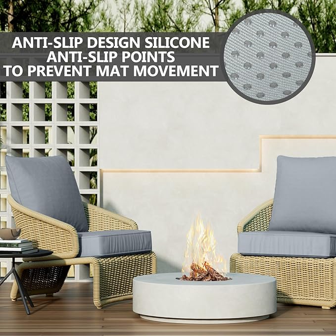 24" x 24" x 6" Outdoor Deep Seat Cushions Set - 2 Set Waterproof & Fade Resistant Patio Furniture Replacement Cushions, Non-Slip Outdoor Cushions Fit Loveseats, Couches, Chairs, and Sofas.