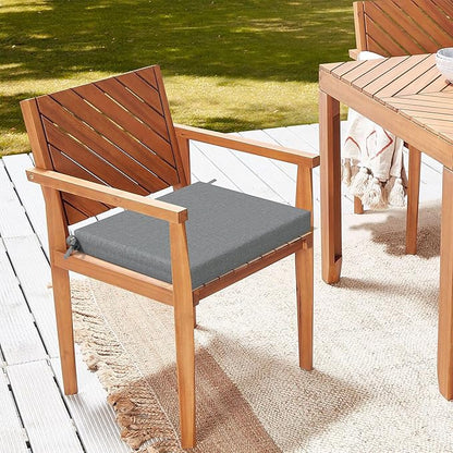 LVTXIII Outdoor Chair Cushions, Fade-Resistant Patio Furniture Cushions Outdoor Square Chair Pads with Ties for Dining Chairs and Garden Furniture Decoration, 18.5"x16"x2" Set of 4, Grey Textured