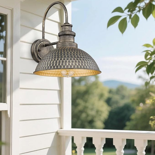 Outdoor Farmhouse Barn Lights, Anti-Rust Outdoor Wall Sconce, Exterior Wall Lights, Front Door Mounted Lighting Fixture,Vintage Outside Lighting for Porch,Garage,Patio (Vintage Bronze, 8 Pack)