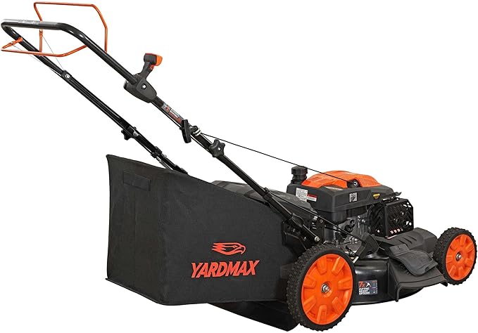 YARDMAX 22 in. 201cc Select PACE 6 Speed CVT High Wheel FWD 3-in-1 Gas Walk Behind Self Propelled Lawn Mower, Black (YG2860)
