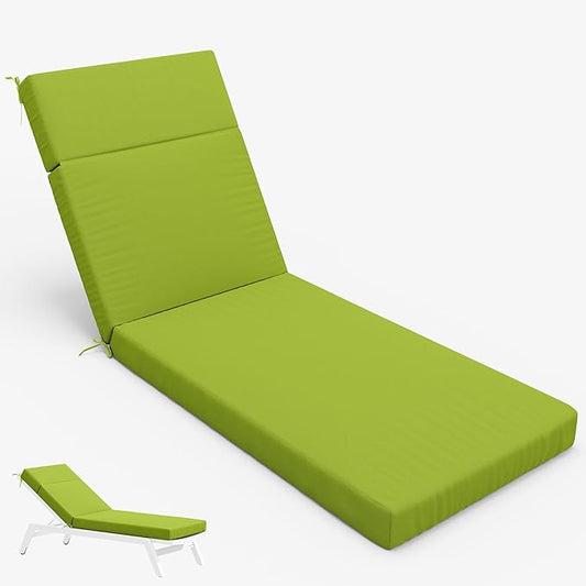 Chaise Lounge Cushion for Outdoor Furniture, Waterproof Fade and Tear Resistant Lounge Deck Chair Cushions for Patio Lawn Pool Resort Hotel
