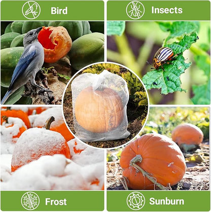 Fruit Protection Bags Large, 20pcs 23 x 16 inch Garden Insect Barrier Netting Bags with Drawstring, Plant Cover Bags for Tomatoes Fruit Trees Bananas Young Plants from Bugs Birds