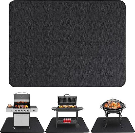 Under Grill Mats for Outdoor Grill (60 x 40 inch) Double-Sided Mat for Under Fire Pit Mat the Perfect Grill Matt for Outdoor Grill Deck Protector and BBQ Matt for Under Grill Mat for Deck