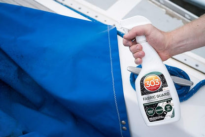 303 Marine Fabric Guard for Boat Covers & Canvas, 16 oz 6-Pack | Restores water and stain resistance on boat covers, canvas, and marine fabrics.