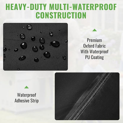 Grill Cover for Backyard & Gas Grills - 55×24×43 Inch Heavy Duty Waterproof, Windproof Buckles & Night Vision Handles