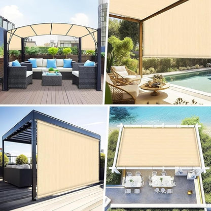 Shade&Beyond 9' W × 24' L Pergola Shade Cover Wheat Pergola Cover Canopy Replacement Shade Cloth for Garden, Patio, Deck, Porch with Grommets and Rods(Make Custom Size)