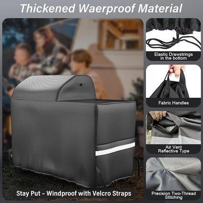 Grill Cover for Traeger Woodridge Grills BAC761 TFB86MLH | Upgraded Full-Length, Heavy Duty Waterproof, Anti-UV, Electric Wood Pellet Grill and Smoker