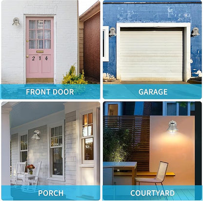 LONEDRUID Motion Sensor Outdoor LED Wall Sconce Dusk to Dawn Exterior Barn Light Fixtures Silver Outside Porch Light Waterproof Farmhouse Wall Mount Lamp for House Garage Entryway