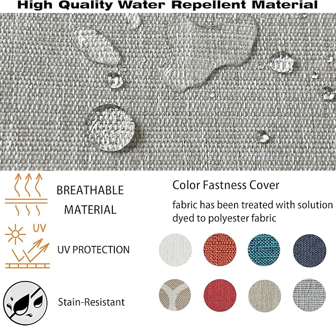 COZYVIDA Outdoor/Indoor 23.5x25 inch Deep Seat Patio Cushions Set of 2 Resilient Foam Filling Water Repellent Stain-Resistant UV Resistant Weather Resistant Patio Cushions Putty