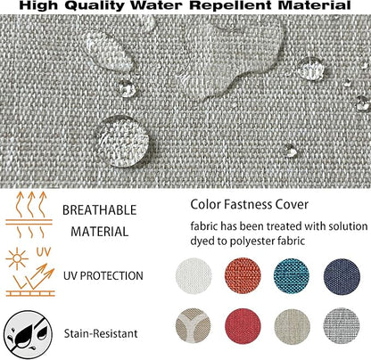 COZYVIDA Outdoor/Indoor 23.5x25 inch Deep Seat Patio Cushions Set of 2 Resilient Foam Filling Water Repellent Stain-Resistant UV Resistant Weather Resistant Patio Cushions Putty