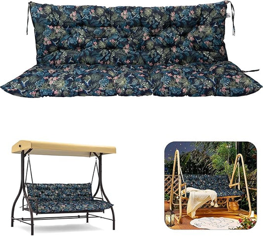 2/3 Seater Swing Replacement Cushion, Waterproof Porch Swing Cushions with Backrest, Thickened Bench Cushions for Outdoor Furniture, for Outdoor Patio Swing (Hummingbird, 40 * 40 in)