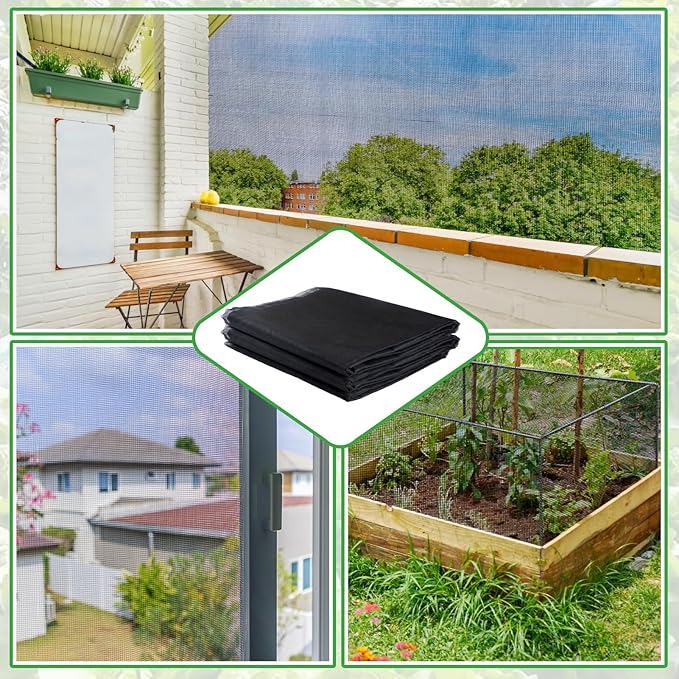 ANPHSIN Stronger Garden Mesh Netting - 10 x 12 ft PP Nanocomposite Bird Net Barrier, Mosquito Netting Screen for Outdoor Plants Vegetables Patios Balconies Terraces, Shading Rate 33% (Black)