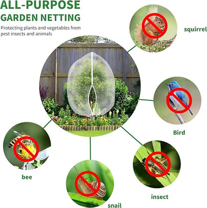afzdby Large Garden Mesh Netting with Zipper and Drawstring,Plants Cover Protection from Anti Birds,Bugs,Cicadas,and Insects-Pest Barrier Bag for Blueberry Bushes,Tomatoes,Citrus,Fruit Tree