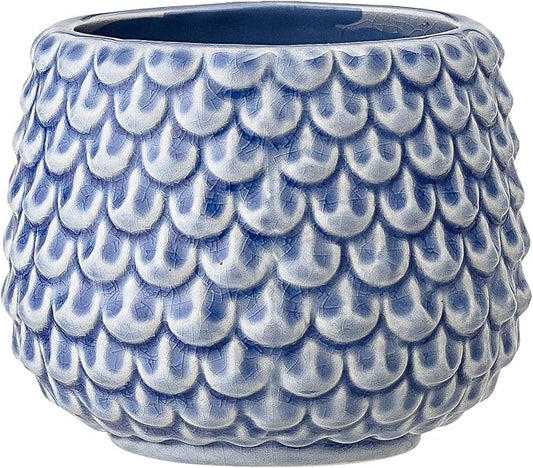 Bloomingville Stoneware Flower Pot Pinecone, Planter, 3,75'', Blue