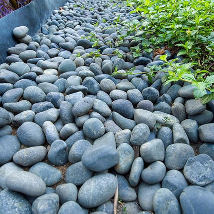20 lbs Natural Unpolished Black Rocks Mexican Beach Pebbles, 2-3 Inch Decorative Black River Rocks for Outdoor Landscaping, Garden Paving, Plant Rocks, Fountain and Walkways
