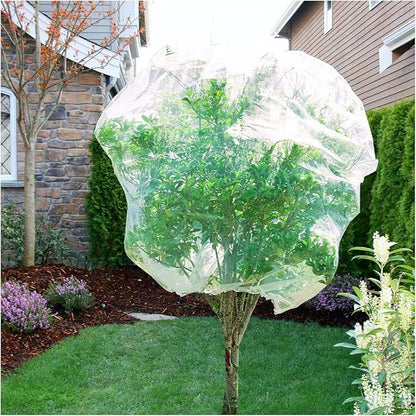 6.6 x 6.6 Ft Large Fruits Netting Cover with Zipper and Drawstring, Insect Bird Barrier Netting to Protect Fruit From Birds for Bugs,Cicadas, Insects, Garden Insect Netting for Plant Cover Transparent