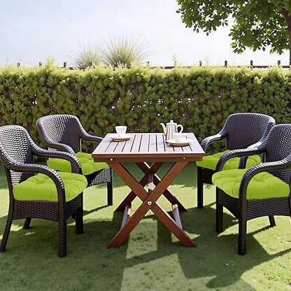 MTMR Outdoor Chair Cushions Set of 2, 19x19 Waterproof Wicker Seat Cushions for Patio Furniture, Thick Tufted Outdoor Replacement Furniture Pad for Porch Lawn Wicker Desk Dining Rocking Chair, Green