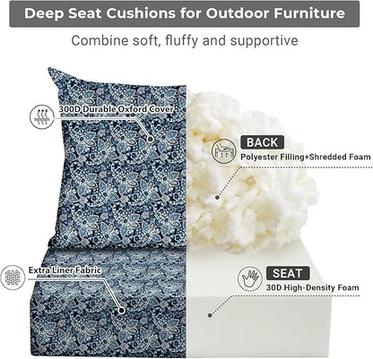 Outdoor Cushions for Patio Furniture,Outdoor Seat Cushion Set 24 x 24 x 4 Inch,Waterproof & Fade Resistant Outdoor Chair Cushions, Patio Chair Cushion, Green Paisley