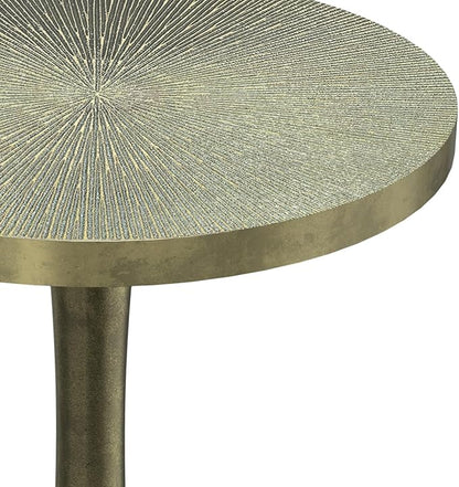 SIMPLIHOME Amalie Metal Side Table in Green Patina, 16-inch Round, 23.5-inch Tall, Vintage-Inspired Cast Aluminum Accent Table for Living Room