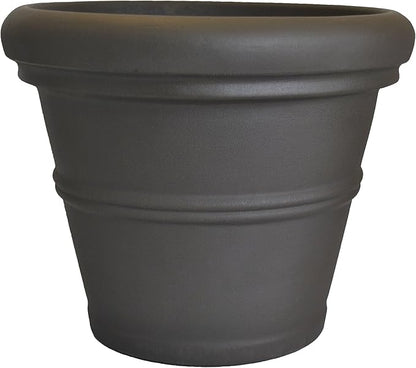 Tusco Products RR245ES Classic Rolled Rim Garden Planter, 24.5", Espresso