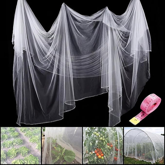 Zonon 10 x 13ft Mosquito Netting Garden Insect Bug Mesh Netting Garden Patio Mesh Screen Net Fly Insect Bug Bird Net Barrier for Patio Balcony Porch Gazebo Vegetables Fruits Plant Protection(White)