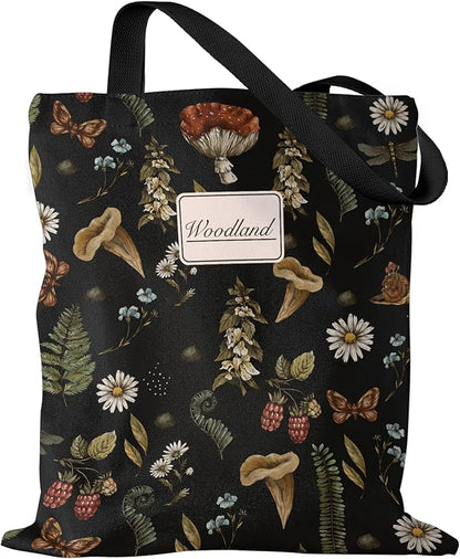 Miss Adola Aesthetic Canvas Tote Bag for Women - Sturdy Cloth Cotton Totes Bag with Pattern Shoulder Bag