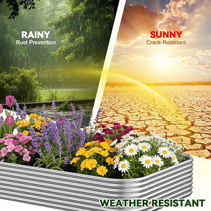 3 Pack 3x2FT Galvanized Raised Garden Bed Outdoor,Metal Garden Bed for Vegetables,Steel Raised Beds for Gardening,Above Ground Garden Box for Flower