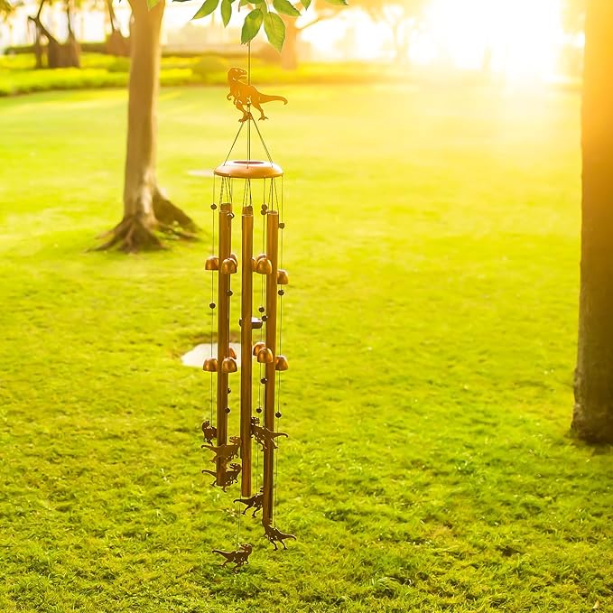 Extra Large 55 Inch Dinosaur Wind Chimes for Outside,Dinosaur Gifts for Adults Men Women/Memorial Gifts/Birthday Gift Metal windchimes Outdoors/Indoors,Garden Decor,Patio,Home,Porch,Yard Decoration